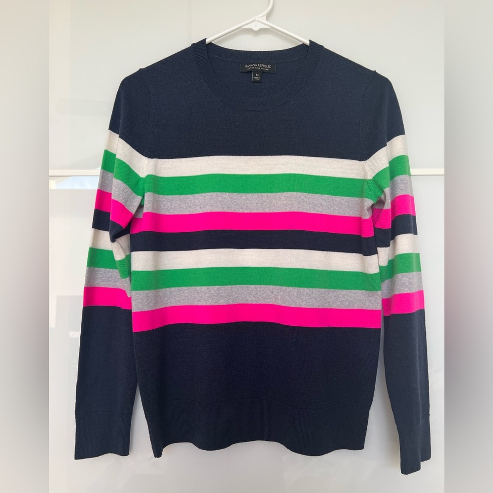 Banana Republic Extra Fine Merino Wool Striped Sweater